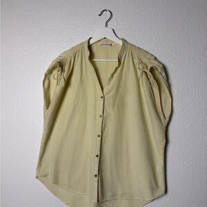 Given Kale Yellow Button-Up Women's Top size XL